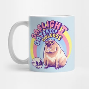 Gaslight Gatekeep Girlboss - Capybara MEME Mug